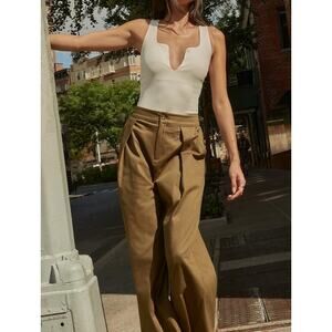 Coveteur x The Drop Ivory Slit Front Ribbed bodysuit Small